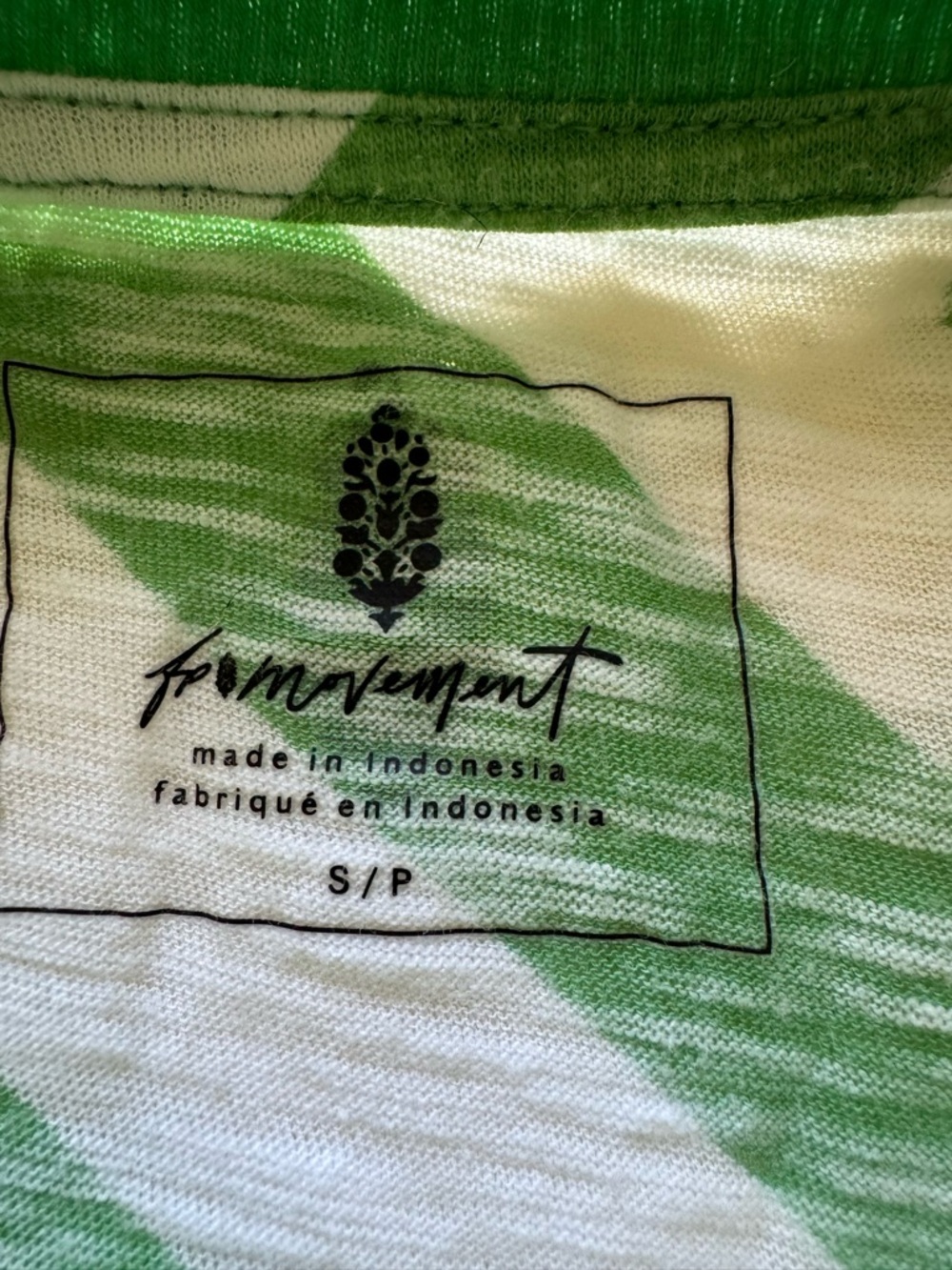 Free People Movement Green & White Striped Graphic Tank Top. Size small. - Picture 5 of 5